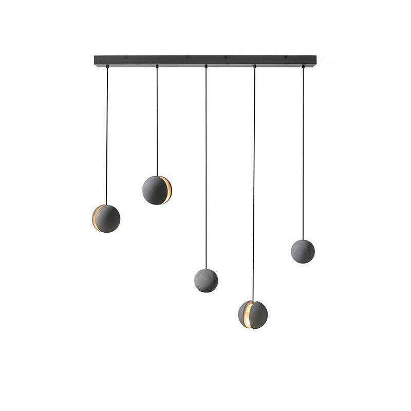 Moon Concrete Pendant Light – Modern Minimalist LED Ceiling Lamp