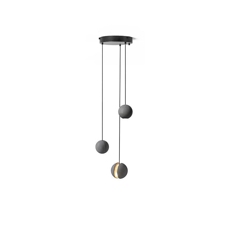 Moon Concrete Pendant Light – Modern Minimalist LED Ceiling Lamp