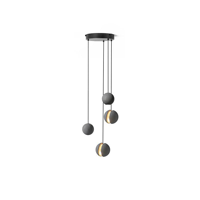 Moon Concrete Pendant Light – Modern Minimalist LED Ceiling Lamp