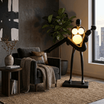 Moonlit Embrace Sculptural Floor Lamp with Warm Glowing Orbs