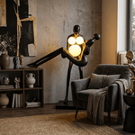 Moonlit Embrace Sculptural Floor Lamp with Warm Glowing Orbs
