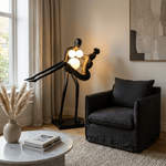 Moonlit Embrace Sculptural Floor Lamp with Warm Glowing Orbs