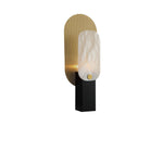 Mosaic Elegance Alabaster Table Lamp with Gold Metal Frame