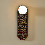 Mosaic Wall Sconce with Embroidered Fabric Shade in Gold or Black
