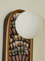 Mosaic Wall Sconce with Embroidered Fabric Shade in Gold or Black