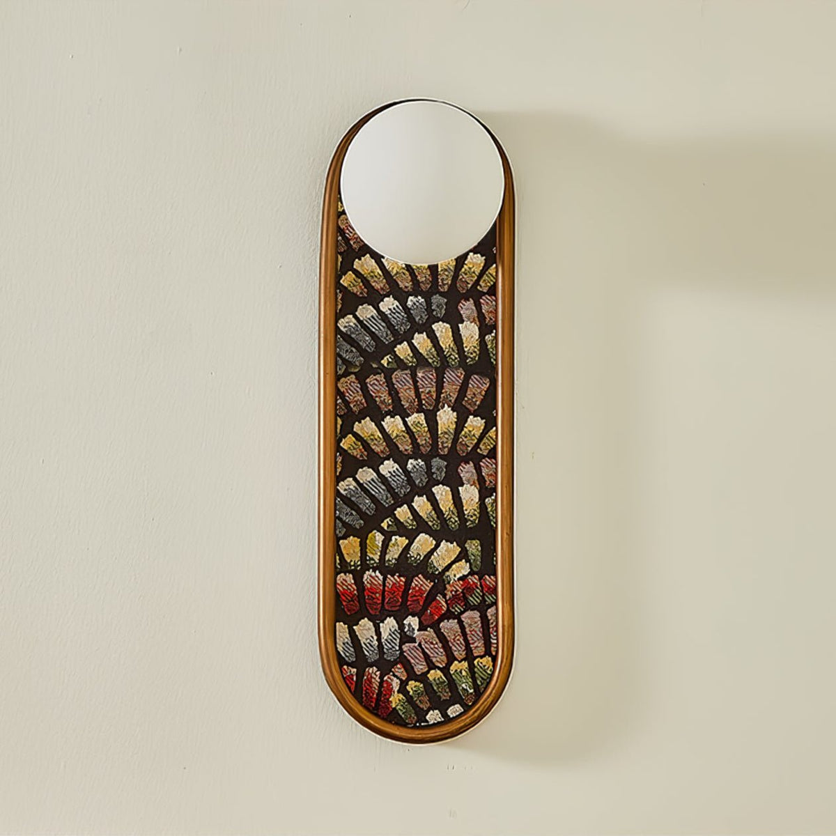 Mosaic Wall Sconce with Embroidered Fabric Shade in Gold or Black
