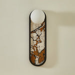 Mosaic Wall Sconce with Embroidered Fabric Shade in Gold or Black