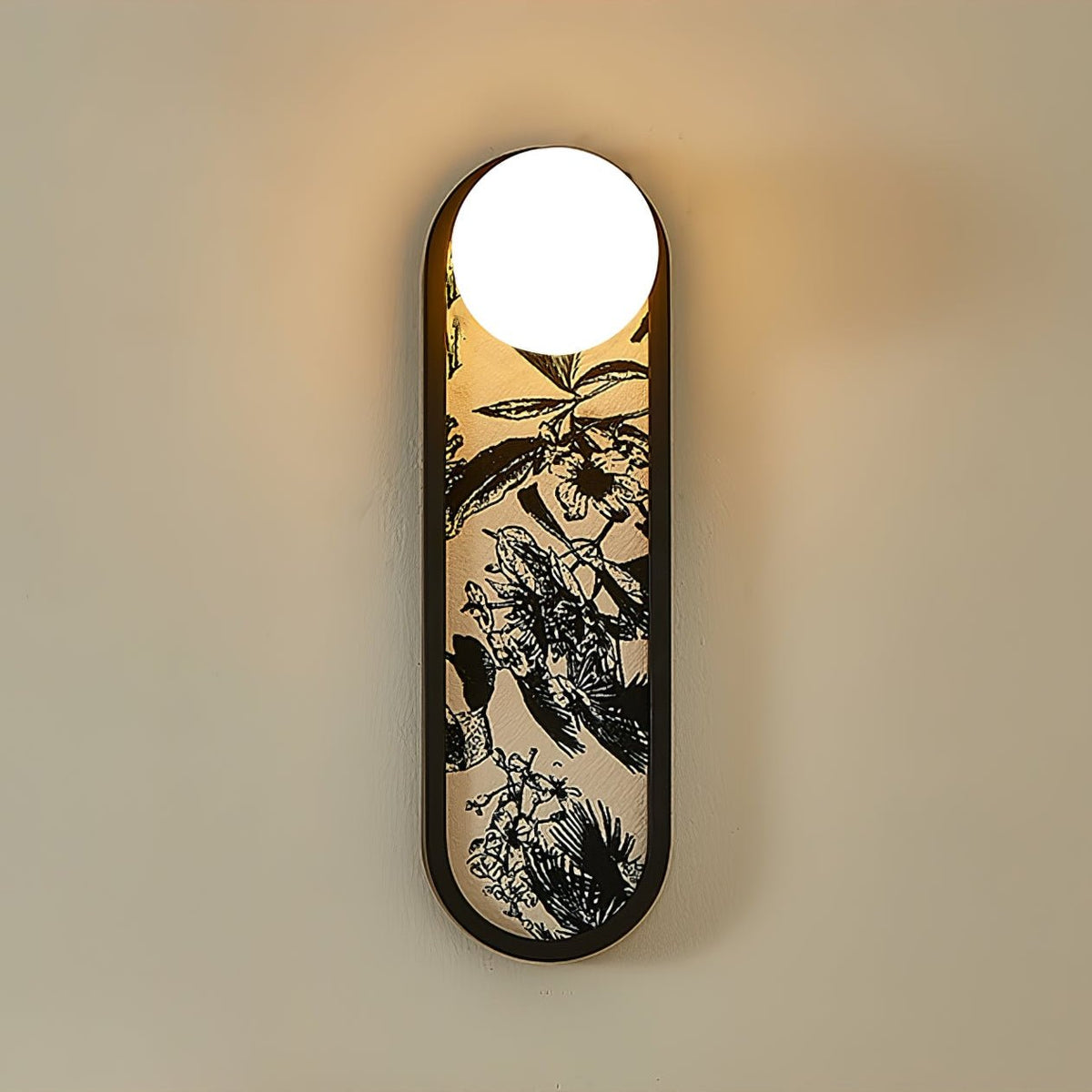Mosaic Wall Sconce with Embroidered Fabric Shade in Gold or Black