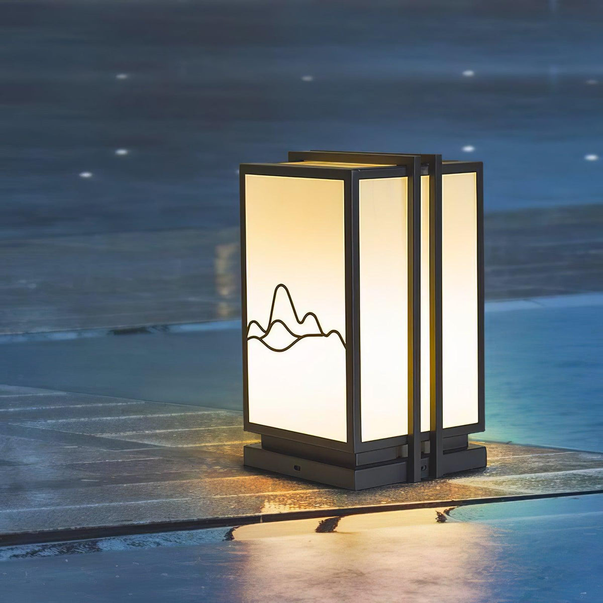 Mountain Outdoor Post Light – Sculptural Stainless Steel LED Landscape Lamp