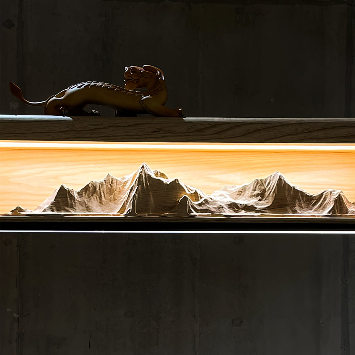 Mountain Reverie Wall Sconce — Handcrafted Wood LED Wall Light