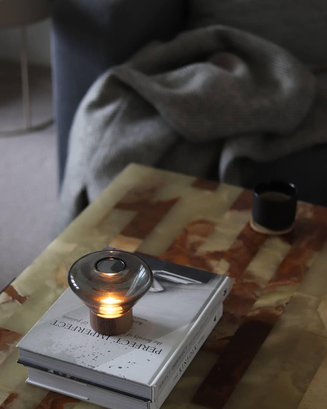 Bois Table Lamp – Handcrafted Wood & Blown Glass Designer Lamp