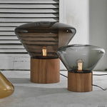 Bois Table Lamp – Handcrafted Wood & Blown Glass Designer Lamp