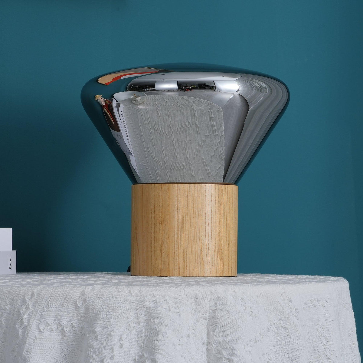 Bois Table Lamp – Handcrafted Wood & Blown Glass Designer Lamp