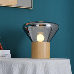 Bois Table Lamp – Handcrafted Wood & Blown Glass Designer Lamp
