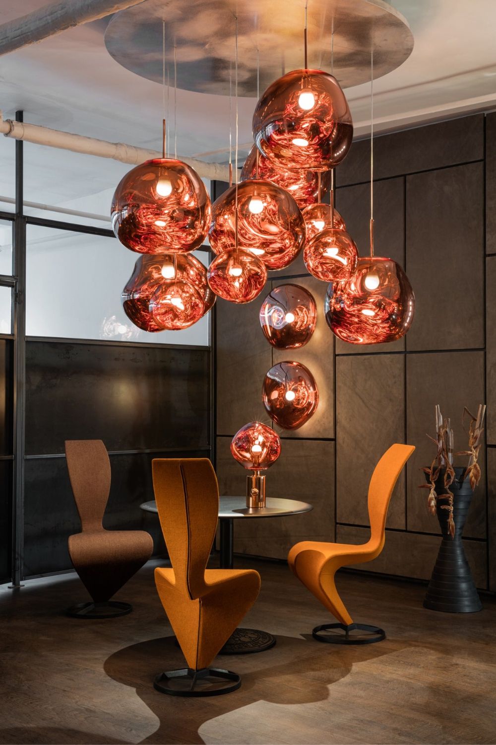 Lava Swag Pendant Light – Sculptural Molten Shade with Mirror Effect