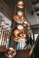 Lava Swag Pendant Light – Sculptural Molten Shade with Mirror Effect
