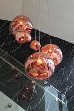 Lava Swag Pendant Light – Sculptural Molten Shade with Mirror Effect