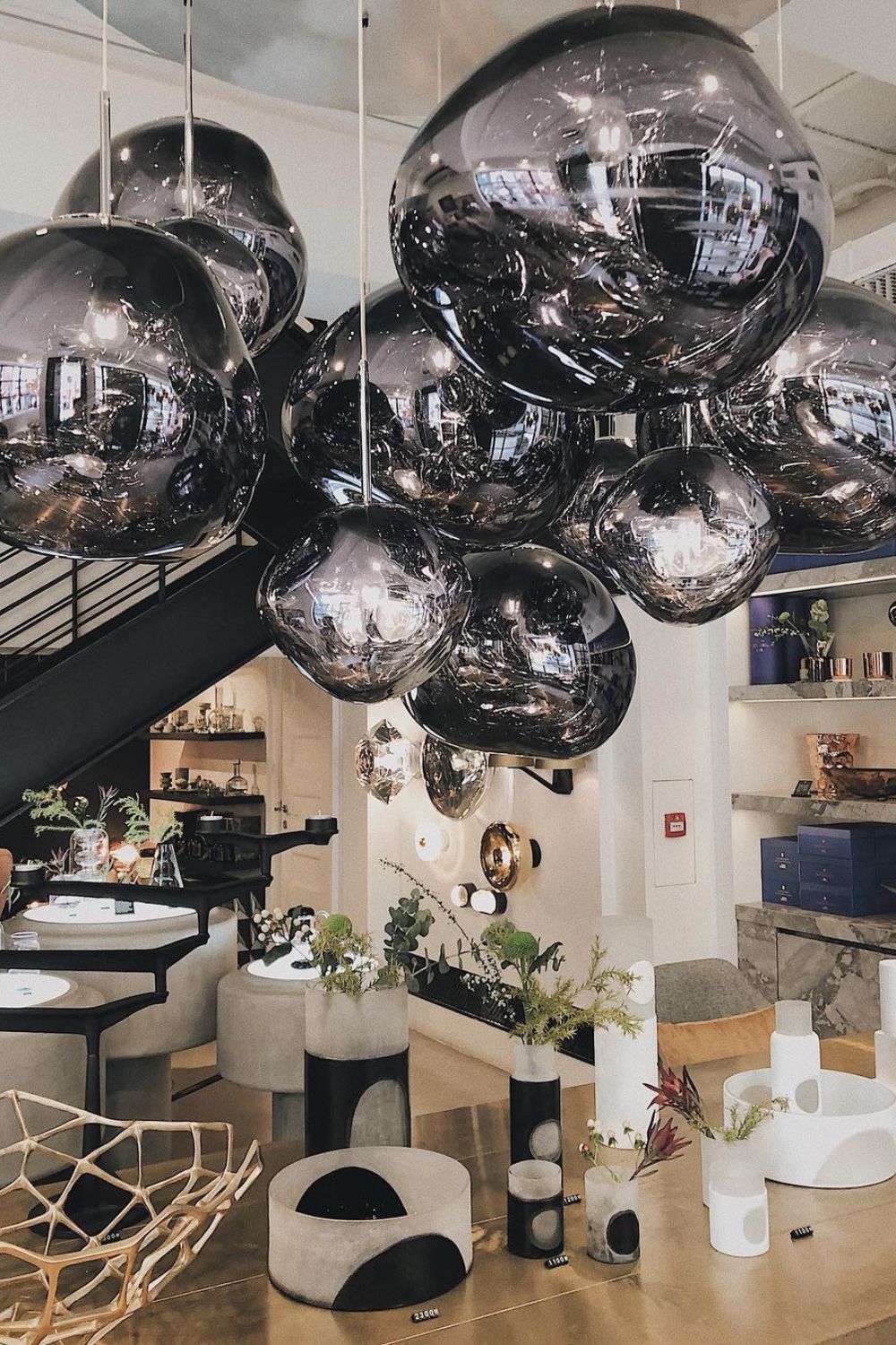 Lava Swag Pendant Light – Sculptural Molten Shade with Mirror Effect