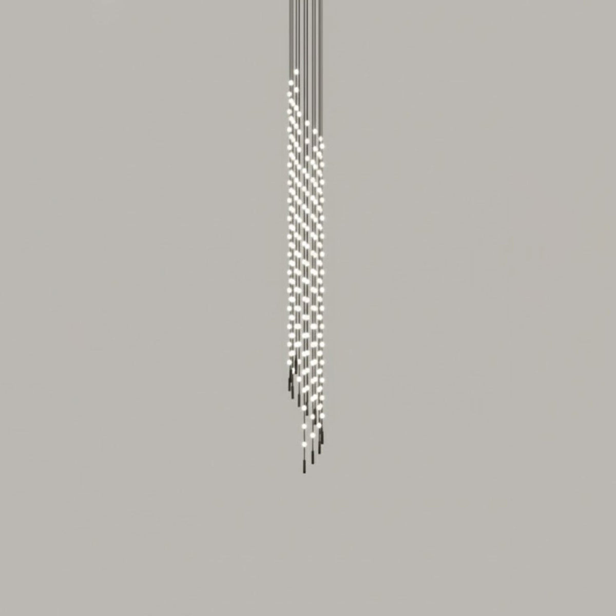 Multidot Modern LED Chandelier with Acrylic Spheres and Metal Rings