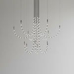 Multidot Modern LED Chandelier with Acrylic Spheres and Metal Rings