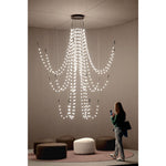 Multidot Modern LED Chandelier with Acrylic Spheres and Metal Rings