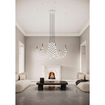 Multidot Modern LED Chandelier with Acrylic Spheres and Metal Rings