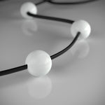 Multidot Modern LED Chandelier with Acrylic Spheres and Metal Rings