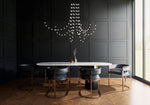 Multidot Modern LED Chandelier with Acrylic Spheres and Metal Rings