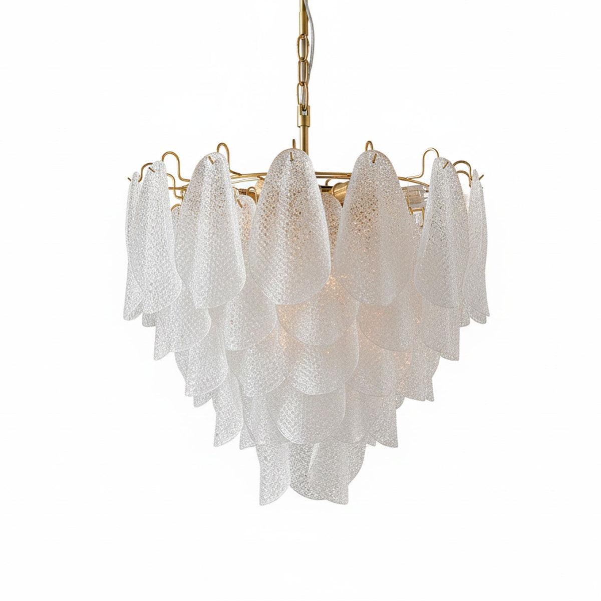 Murano Glass Teardrop Chandelier in Polished Metal for Modern Interiors