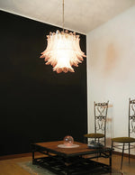 Murano Pink Ferns Glass Chandelier