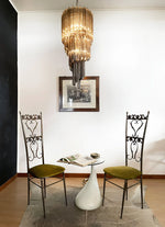 Murano Spiral Prisms Smoked Chandelier