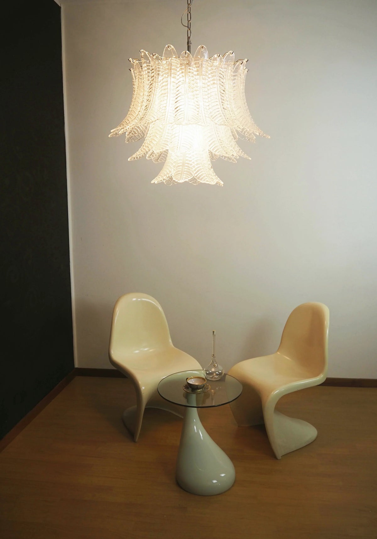 Murano Transparent Ferns Glass Chandelier