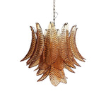 Amber Leaf Glass Chandelier | Modern Venetian Lighting