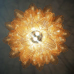 Amber Leaf Glass Chandelier | Modern Venetian Lighting