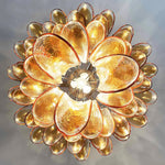 Amber Glass Petal Chandelier – Handcrafted Venetian Modern Pendant Light