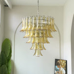 Amber Glass Petal Chandelier – Handcrafted Venetian Modern Pendant Light