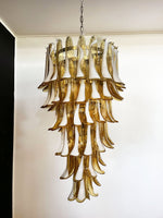 Amber Glass Petal Spiral Chandelier – Modern Designer Pendant Light