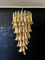 Amber Glass Petal Spiral Chandelier – Modern Designer Pendant Light