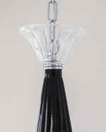 Black Iron Candle Chandelier with Clear Glass Shades for Dining Room and Living Room