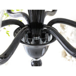 Black Iron Candle Chandelier with Clear Glass Shades for Dining Room and Living Room