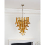 Amber Glass Lily Chandelier – Handcrafted Murano Style Pendant Light