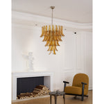 Amber Glass Lily Chandelier – Handcrafted Murano Style Pendant Light