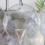 Iridescent Glass Disc Chandelier – Modern Pendant Light for Dining Room and Living Room