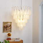 Glass Dewdrop Chandelier – Modern Art Glass Pendant Light for Dining Room and Foyer