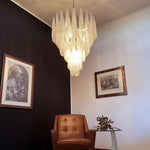 Glass Dewdrop Chandelier – Modern Art Glass Pendant Light for Dining Room and Foyer