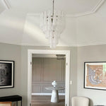 Glass Dewdrop Chandelier – Modern Art Glass Pendant Light for Dining Room and Foyer