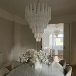 Glass Dewdrop Chandelier – Modern Art Glass Pendant Light for Dining Room and Foyer