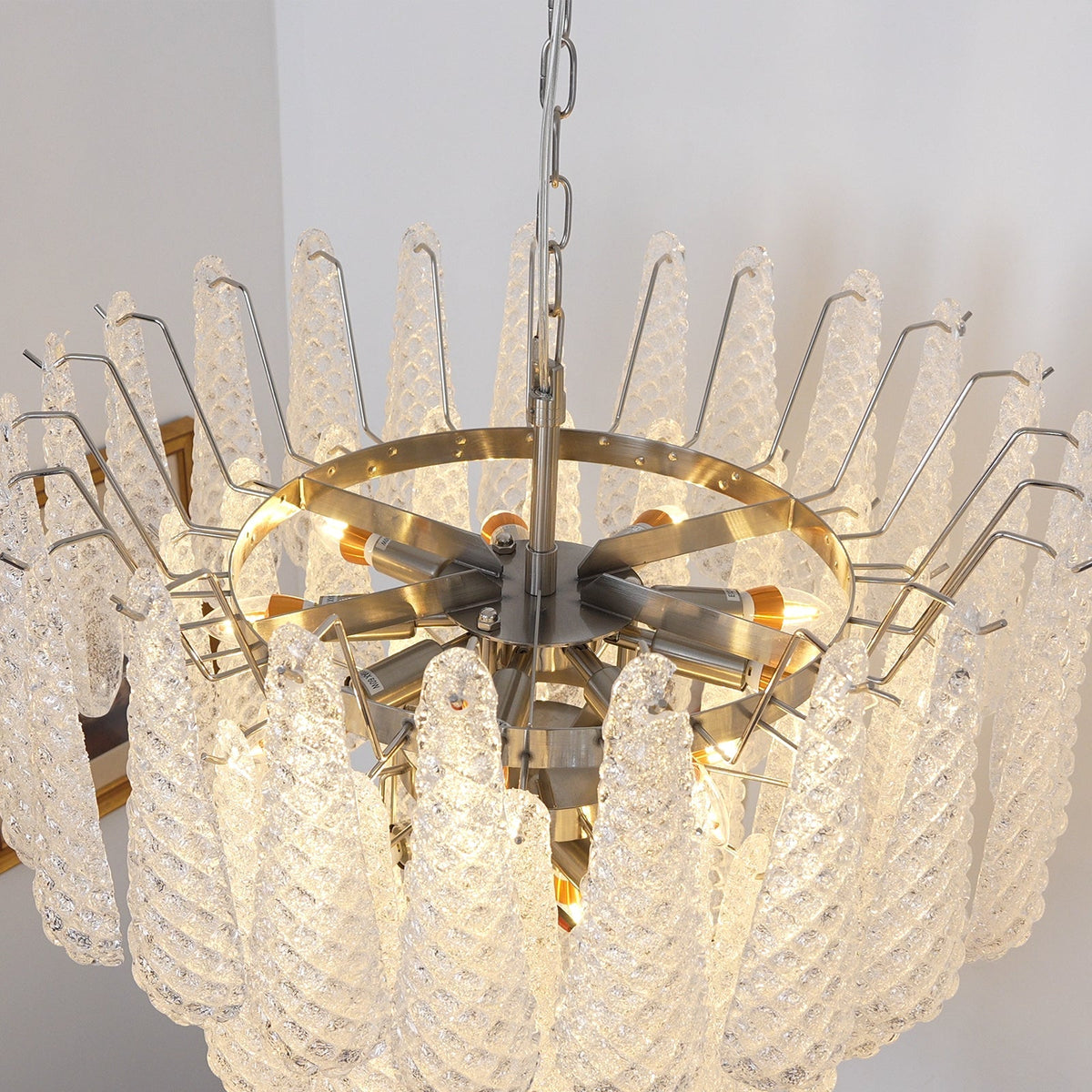 Glass Dewdrop Chandelier – Modern Art Glass Pendant Light for Dining Room and Foyer