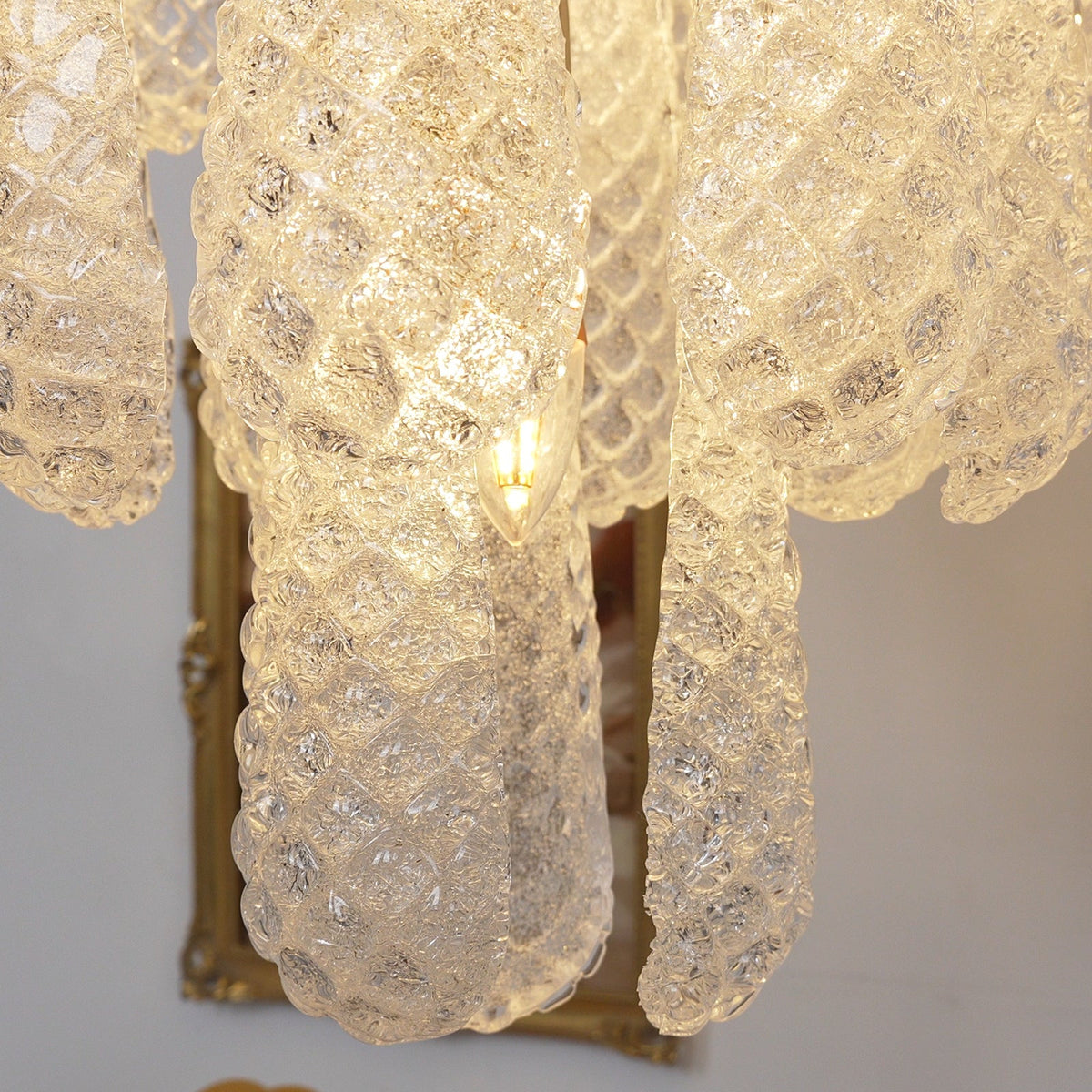 Glass Dewdrop Chandelier – Modern Art Glass Pendant Light for Dining Room and Foyer