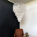 Glass Dewdrop Chandelier – Modern Art Glass Pendant Light for Dining Room and Foyer